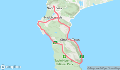 Map of From Noordhoek Around the Peninsula